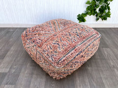 Wool Pouf, handmade Pouf, Bohemian Pouf, Berber Pouf, Kilim Pouf, Ottoman Pouf