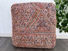 Wool Pouf, handmade Pouf, Bohemian Pouf, Berber Pouf, Kilim Pouf, Ottoman Pouf