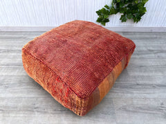 Multiple Pouf Options, Moroccan Kilim Pouf, Floor Pouf, Vintage Moroccan Ottoman, Square Pouf, Yoga Meditation Cushion.