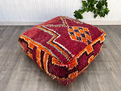moroccan wool pouf, kilim pouf, ottoman pouf, berber pouf,