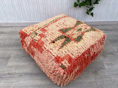 Moroccan Leather Pouf- Vintage Leather Ottomans - Soft Leather Footstool - Authentic Leather Pouf-Bohemian Home Decor- Luxury Leather Pouf