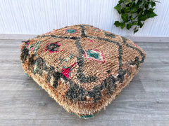 Moroccan Pouf Cover – Vintage Kilim Cushion for Indoor & Outdoor