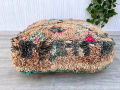 Moroccan Pouf Cover – Vintage Kilim Cushion for Indoor & Outdoor