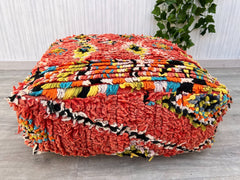 Moroccan Kilim Floor Cushion – Perfect Vintage Pouf for Cozy Spaces