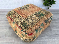 Handcrafted Kilim Pouf – Moroccan Floor Cushion for Chic Decor