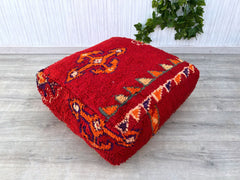 Authentic Kilim Pouf – Moroccan Floor Cushion, Ideal for Any Space