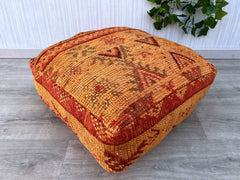 Boho Moroccan Pouf – Authentic Kilim Floor Cushion for Any Room