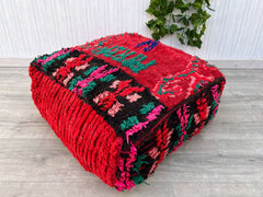 Moroccan Kilim Cushion Cover – Vintage Pouf for Stylish Seating