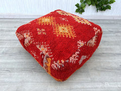 Handcrafted Moroccan Pouf – Authentic Kilim Floor Cushion Cover