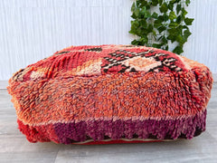 Handmade Moroccan Pouf – Vintage Kilim Floor Cushion, Indoor & Outdoor