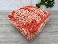 Moroccan Kilim Cushion Cover – Vintage Pouf for Cozy Floor Decor