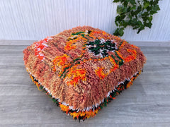 Vintage Moroccan Pouf – Kilim Floor Cushion for Boho Interiors