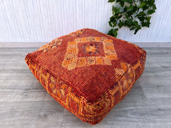 Authentic Moroccan Pouf – Vintage Kilim Cushion for All Spaces