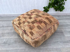 Moroccan Floor Cushion Cover – Handmade Kilim Pouf for Unique Decor