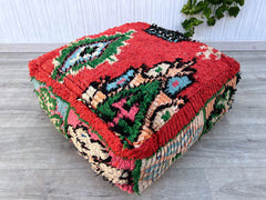 Moroccan Floor Cushion - Long Unstuffed Floor Sofa + Back Pillows, Boho Chic Living Room Decor, Perfect for Lounging or Meditation