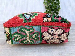 Moroccan Floor Cushion - Long Unstuffed Floor Sofa + Back Pillows, Boho Chic Living Room Decor, Perfect for Lounging or Meditation