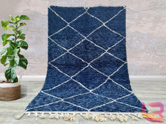 Custom Beni Ourain Rug - Blue Design