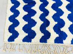 Stunning Royal Blue Beni Ourain Rug