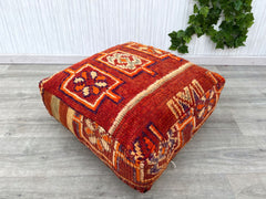 Moroccan Pouf in Recycled Plastic - Ocean Waste Transformed, Eco-Chic Floor Cushion, Supports Clean Seas Initiative