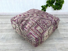 Moroccan Boho Throw Pillow - Kilim Lumbar Cushion, Tribal Diamond Patterns, Handmade for Sofa, Bed, or Outdoor Use