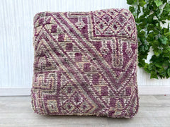 Moroccan Boho Throw Pillow - Kilim Lumbar Cushion, Tribal Diamond Patterns, Handmade for Sofa, Bed, or Outdoor Use