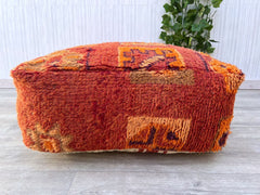 Moroccan Pouf Bench - Long Kilim Cushion, Boho Floor Seating for 2-3 People, Unstuffed Cover, Ideal for Entryways or Bedrooms