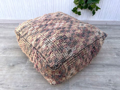 Moroccan Pouf for Pets - Mini Wool Cushion, Pet-Friendly Boho Bed, Washable Cover, Perfect for Cats or Small Dogs