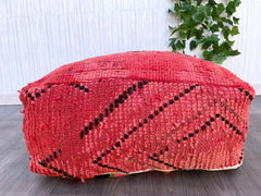 Moroccan Outdoor Pouf - Water-Resistant Kilim Cover, Weatherproof Floor Cushion, Perfect for Patio, Garden, or Poolside Boho Decor