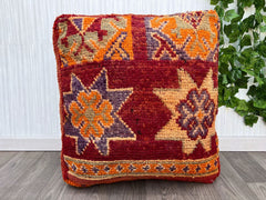 Moroccan Pouf Puzzle - Jigsaw-Style Kilim Cover, Interactive Decor, Assemble Your Own Design