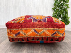 Moroccan Pouf Puzzle - Jigsaw-Style Kilim Cover, Interactive Decor, Assemble Your Own Design