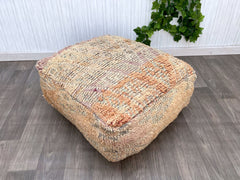 Moroccan Pouf "Artist Residency" Series - Limited Run, Abstract Tribal Patterns, Collector’s Edition Floor Art
