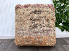 Moroccan Pouf "Artist Residency" Series - Limited Run, Abstract Tribal Patterns, Collector’s Edition Floor Art