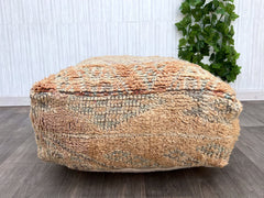 Moroccan Pouf "Artist Residency" Series - Limited Run, Abstract Tribal Patterns, Collector’s Edition Floor Art