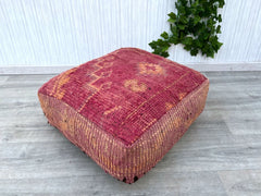 Moroccan Pouf Night Light - LED-Base Ottoman, Ambient Glow for Nurseries or Hallways, Boho Meets Smart Home