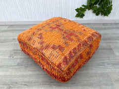 Pouf Moroccan leather pouf, Moroccan Ottoman pouf, moroccan pouffe, Moroccan vintage, leather pouf Darker