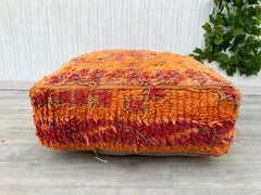 Pouf Moroccan leather pouf, Moroccan Ottoman pouf, moroccan pouffe, Moroccan vintage, leather pouf Darker
