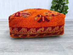 Moroccan Kilim Floor Cushion – Authentic Vintage Pouf Cover Decor