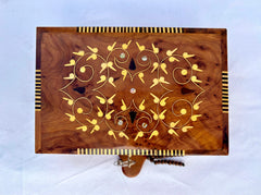 8"×5" Exquisite Handmade Thuya Wood Jewelry Box – Moroccan Artisan Design, Lockable Keepsake Organizer, Unique Gift Idea