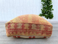 Moroccan Pouf with Geometric Print - Modern Boho Floor Cushion, Black and White Tribal Patterns, Lightweight and Portable