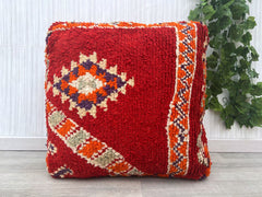 Moroccan Pouf for Balcony - Weatherproof Kilim Cover, Outdoor Floor Cushion, Boho-Chic Small Space Solution