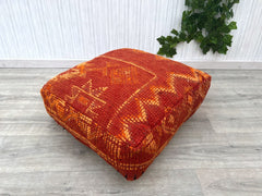 Extra-Large Moroccan Floor Sofa - Unstuffed Long Cushion + Backrest Pillows, Boho Lounge Set for Indoor/Outdoor Lounging, 72x30 Inches