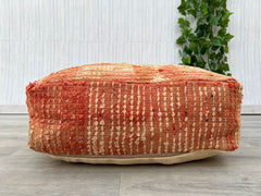Moroccan Pouf x Luxury Brand Collab - [Brand Name] x Moroccan Artisans, Gold Foil Accents, VIP Packaging