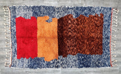 Colorful Moroccan Berber Shaggy Area Rug, Azilal Abstract Boho Rug., Authentic Soft carpet, Handmade rug, Tapis berbere