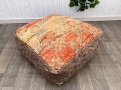 Moroccan Pouf in Cashmere Blend - Ultra-Soft Wool, Limited Luxury Edition, Heirloom-Quality Boho Accent