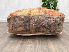 Moroccan Pouf in Cashmere Blend - Ultra-Soft Wool, Limited Luxury Edition, Heirloom-Quality Boho Accent
