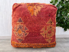 Gold Moroccan Pouf - Gilded Leather Ottoman, Luxury Boho Decor, Hand-Embellished for Elite Interiors