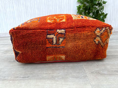 Authentic Moroccan Cushion – Vintage Kilim Pouf Cover, Boho Decor