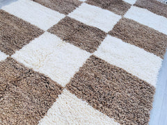 Custom Brown Checkered Beni Ourain Rug