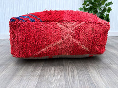 Moroccan-Scandi Pouf - Hygge-Inspired Wool Cushion, Muted Berber Patterns, Cozy Nordic-Boho Hybrid