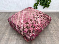Moroccan Cat Tree Pouf - Climbing Perch + Cushion Combo, Handwoven Sisal Accents, Feline Paradise